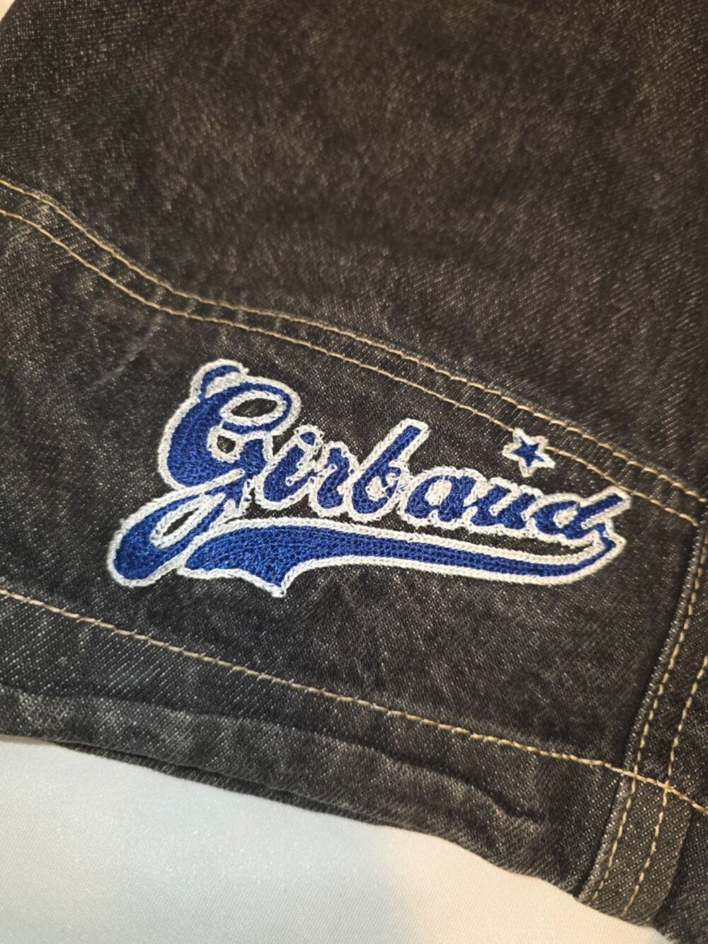 Marithe Francois Girbaud Shorts Mens 44 Black Jean Denim Long Baggy Y2K HipHop - Picture 5 of 10